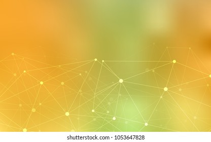 Light Green, Yellow vector pattern with spheres, triangles. Decorative design in abstract style with triangle structure. Pattern can be used for futuristic ad, booklets.