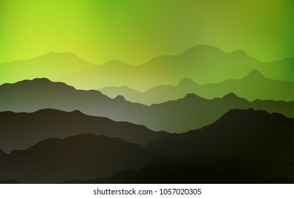 Light Green, Yellow vector pattern with liquid shapes. Colorful illustration in abstract mountain style with gradient. New composition for your brand book.