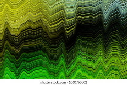Light Green, Yellow vector pattern with curved circles. Geometric illustration in marble style with gradient.  A completely new marble design for your business.