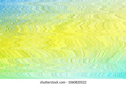 Light Green, Yellow vector pattern with lines, ovals. An elegant bright illustration with gradient. Brand-new design for your ads, poster, banner.