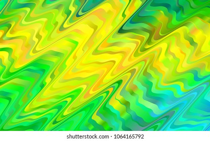 Light Green, Yellow vector pattern with curved circles. Geometric illustration in marble style with gradient.  New composition for your brand book.