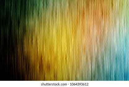 Light Green, Yellow vector pattern with curved circles. Modern gradient abstract illustration with bandy lines. The template for cell phone backgrounds.