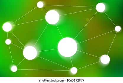 Light Green, Yellow vector pattern with spheres, triangles. Decorative design in abstract style with triangle structure. Pattern can be used for beautiful websites.