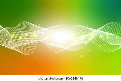 Light Green, Yellow vector pattern with christmas ribbons. Decorative shining illustration with ribbons on abstract template. The pattern can be used for birthday gifts, congratulations.