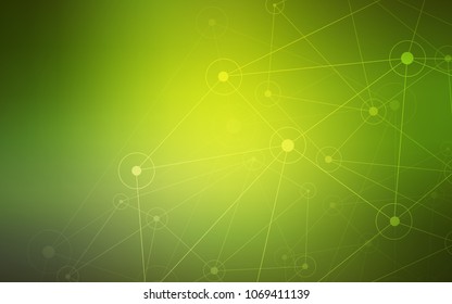 Light Green, Yellow vector pattern with spheres, triangles. Modern abstract colorful illustration with spheres and lines. Completely new template for your brand book.