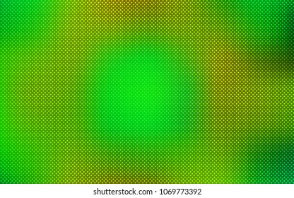 Light Green, Yellow vector pattern with spheres. Glitter abstract illustration with blurred drops of rain. Pattern can be used for beautiful websites.