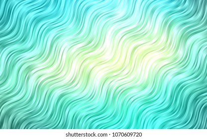 Light Green, Yellow vector pattern with bent ribbons. Shining illustration, which consist of blurred lines, circles. New composition for your brand book.