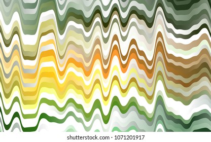 Light Green, Yellow vector pattern with bent ribbons. Creative illustration in halftone marble style with gradient. A completely new marble design for your business.