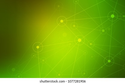 Light Green, Yellow vector pattern with spheres, triangles. Decorative design in abstract style with triangle structure. Completely new template for your brand book.