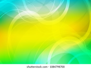 Light Green, Yellow vector pattern with bent lines. Brand new colored illustration in marble style with gradient. Brand new design for your ads, poster, banner.