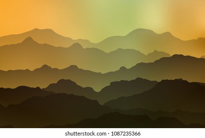 Light Green, Yellow vector pattern with liquid shapes. Creative illustration in halftone mountain style with gradient. The template for cell phone backgrounds.