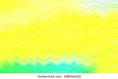 Light Green, Yellow vector pattern with bent lines. Brand-new colored illustration in marble style with gradient. Brand-new design for your ads, poster, banner.