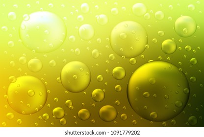 Light Green, Yellow vector pattern with spheres. Illustration with set of shining colorful abstract circles. The pattern can be used for ads, leaflets of liquid.