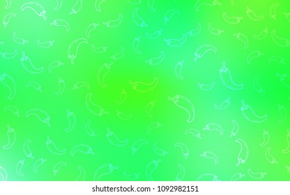 Light Green, Yellow vector pattern with fresh peppers. peppers on blurred abstract background with colorful gradient. Pattern for menu of cafes, bars, restaurants.