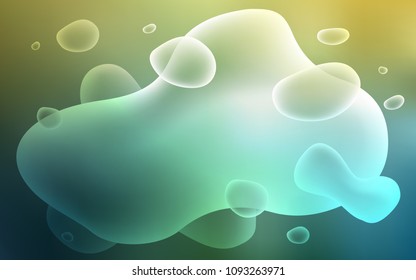 Light Green, Yellow vector pattern with bubble shapes. Colorful abstract illustration with gradient lines. The elegant pattern for brand book.