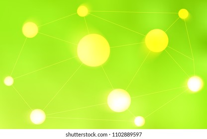 Light Green, Yellow vector pattern with spheres, triangles. Illustration with set of colorful abstract circles and lines. Pattern can be used for beautiful websites.