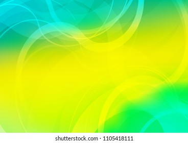 Light Green, Yellow vector pattern with lines, ovals. Shining crooked illustration in marble style. Marble design for your web site.