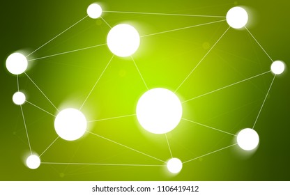 Light Green, Yellow vector pattern with spheres, triangles. Illustration with set of colorful abstract circles and lines. Beautiful design for your business advert.