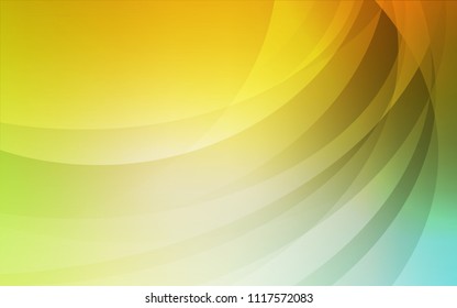 Light Green, Yellow vector pattern with bent ribbons. Colorful illustration in abstract marble style with gradient. New composition for your brand book.