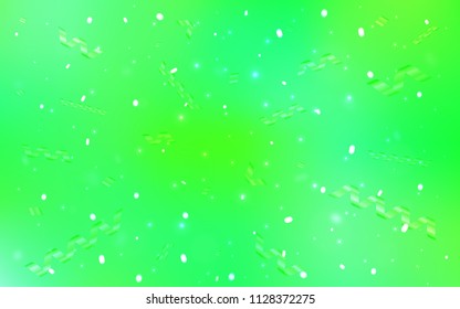 Light Green, Yellow vector pattern with christmas ribbons. Confetti on blurred abstract background with colorful gradient. The pattern can be used for carnival, festival leaflets.
