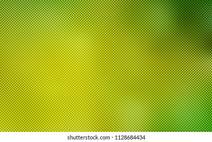 Light Green, Yellow vector pattern with spheres. Glitter abstract illustration with blurred drops of rain. Completely new template for your brand book.