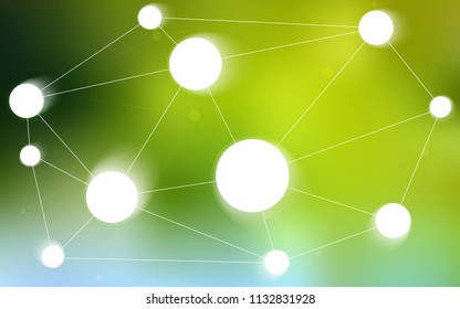 Light Green, Yellow vector pattern with spheres, triangles. Abstract illustration with colorful discs and triangles. Pattern can be used for ads, leaflets.