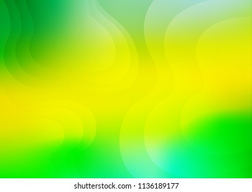 Light Green, Yellow vector pattern with bubble shapes. Colorful abstract illustration with gradient lines. Marble style for your business design.