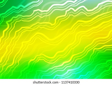 Light Green, Yellow vector pattern with liquid shapes. Blurred geometric sample with gradient bubbles.  Brand new design for your ads, poster, banner.