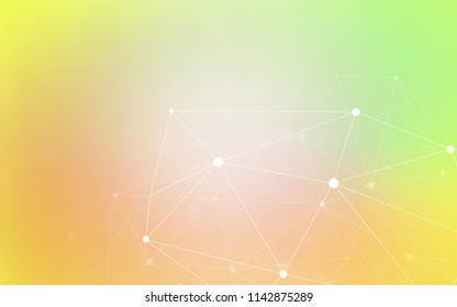 Light Green, Yellow vector pattern with spheres, triangles. Abstract illustration with colorful discs and triangles. Beautiful design for your business advert.