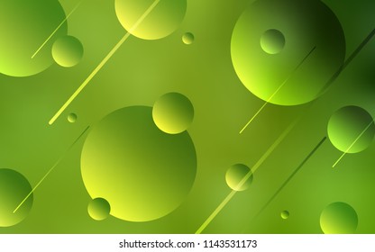 Light Green, Yellow vector pattern with spheres. Blurred bubbles on abstract background with colorful gradient. Completely new template for your brand book.