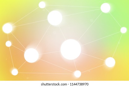 Light Green, Yellow vector pattern with spheres, triangles. Modern abstract colorful illustration with spheres and lines. Beautiful design for your business advert.