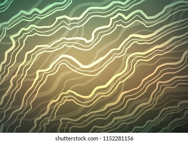 Light Green, Yellow vector pattern with lines, ovals. A sample with blurred bubble shapes. The template for cell phone backgrounds.