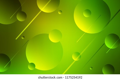 Light Green, Yellow vector pattern with spheres. Blurred bubbles on abstract background with colorful gradient. Pattern can be used for ads, leaflets.