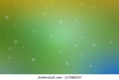 Light Green, Yellow vector pattern with spheres. Beautiful colored illustration with blurred circles in nature style. Pattern can be used for ads, leaflets.