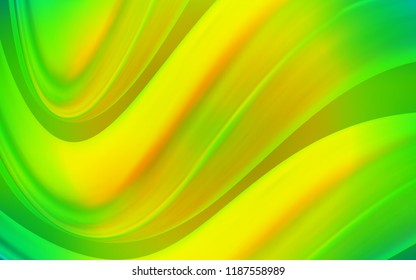 Light Green, Yellow vector pattern with lines, ovals. Modern gradient abstract illustration with bandy lines. Textured wave pattern for backgrounds.