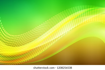 Light Green, Yellow vector pattern with spheres, triangles. Decorative design in abstract style with triangle structure. Pattern for beautiful websites.