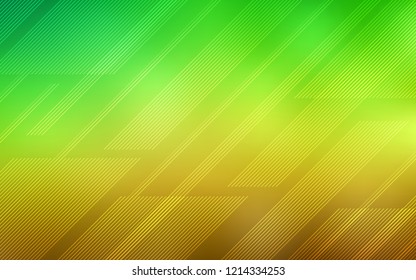 Light Green, Yellow vector pattern with sharp lines. Glitter abstract illustration with colored sticks. The pattern for ad, booklets, leaflets.