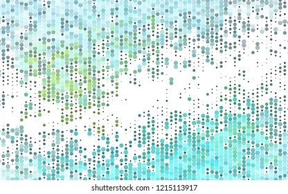 Light Green, Yellow vector pattern with spheres. Blurred bubbles on abstract background with colorful gradient. Pattern of water, rain drops.