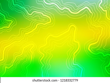 Light Green, Yellow vector pattern with lines, ovals. Geometric illustration in marble style with gradient.  Marble design for your web site.