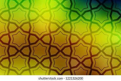 Light Green, Yellow vector pattern with christmas stars. Shining colored illustration with stars. Pattern for wrapping gifts.