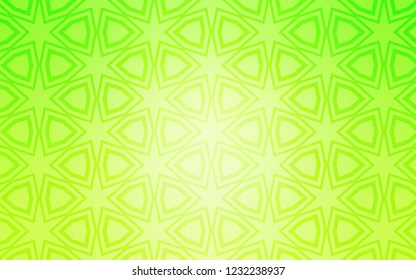 Light Green, Yellow vector pattern with christmas stars. Modern geometrical abstract illustration with stars. Template for sell phone backgrounds.