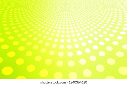 Light Green, Yellow vector pattern with spheres. Glitter abstract illustration with blurred drops of rain. New design for ad, poster, banner of your website.