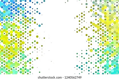 Light Green, Yellow vector pattern with spheres. Blurred decorative design in abstract style with bubbles. Pattern of water, rain drops.