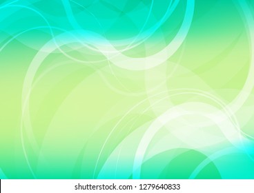 Light Green, Yellow vector pattern with lines, ovals. Blurred geometric sample with gradient bubbles.  Pattern for your business design.
