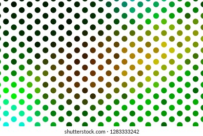 Light Green, Yellow vector pattern with spheres. Abstract illustration with colored bubbles in nature style. Design for posters, banners.