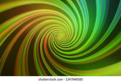 Light Green, Yellow vector pattern with night sky stars. Modern abstract illustration with Big Dipper stars. Template for cosmic backgrounds.