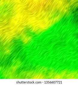 Light Green, Yellow vector pattern with lines. Illustration in abstract style with gradient curved.  Pattern for booklets, leaflets.