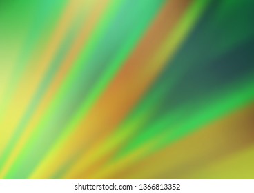 Light Green, Yellow vector pattern with narrow lines. Decorative shining illustration with lines on abstract template. Pattern for business booklets, leaflets.