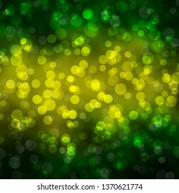 Light Green, Yellow vector pattern with circles. Abstract colorful disks on simple gradient background. Pattern for business ads.