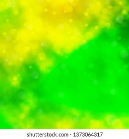 Light Green, Yellow vector pattern with circles. Abstract decorative design in gradient style with bubbles. Pattern for websites, landing pages.